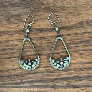 Anthropologie Nakamol mixed metal teardrop earrings